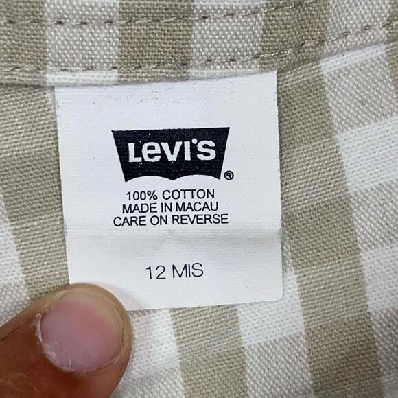 Levi’s Vintage Beige Gingham Shorts 100% Cotton Size 12 MIS - Picture 4 of 4